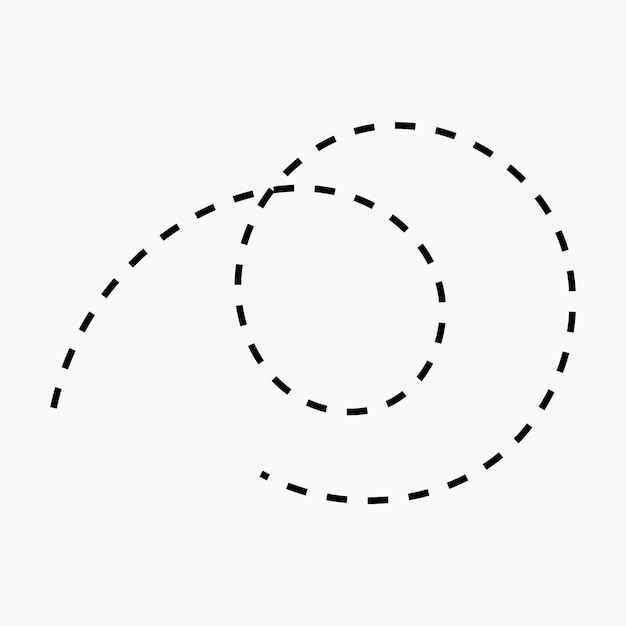 Vector curved dashed line