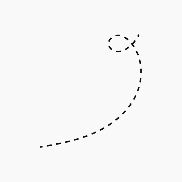 Curved dashed line