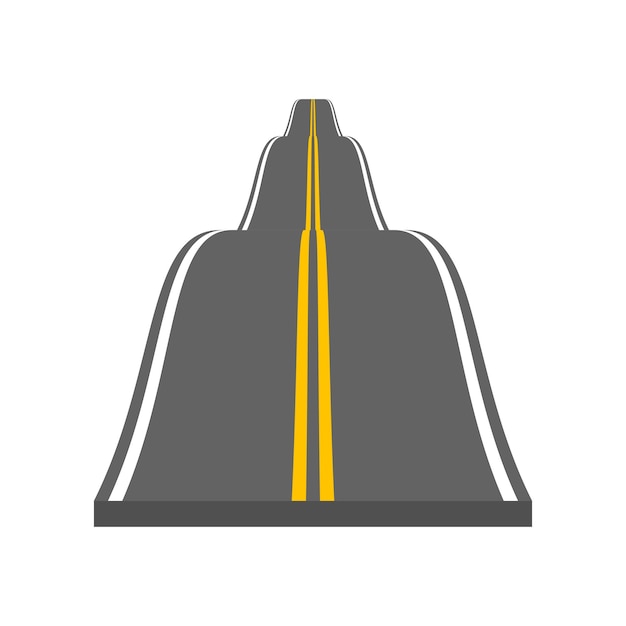 Vettore autostrada curva e di direzione con segnaletica