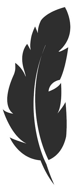 Curved feather icon Black bird wing symbol