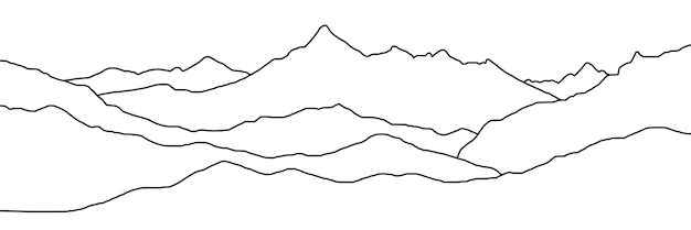 Curved lines, imitation of mountain ranges, vector background, minimalism