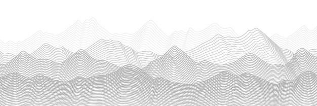 Vector curved lines, imitation of mountain ranges, vector background, minimalism