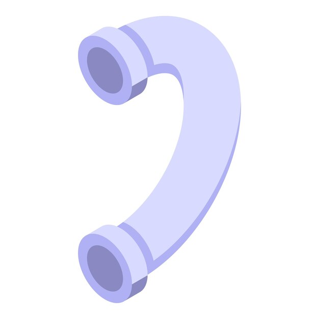 Curved pipe icon Isometric of curved pipe vector icon for web design isolated on white background