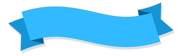 Curved ribbon tag empty blue banner template