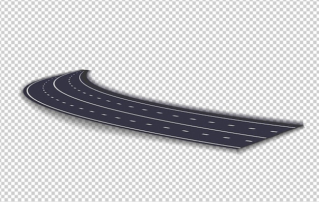曲がりくねった道路のイラストと展望