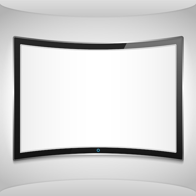 Vector curved screen on the wall vector eps10 illustration