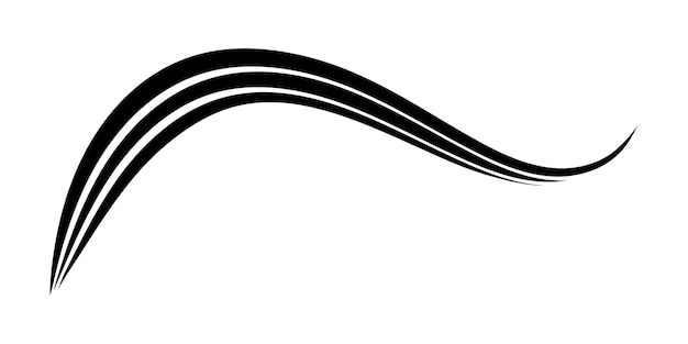 Curved three stripes calligraphy element vector calligraphy sea wave elegantly curved ribbon logo