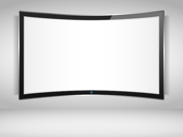 Vector curved tv screen on the wall vector eps10 illustration