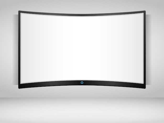 Vector curved tv screen on the wall vector eps10 illustration