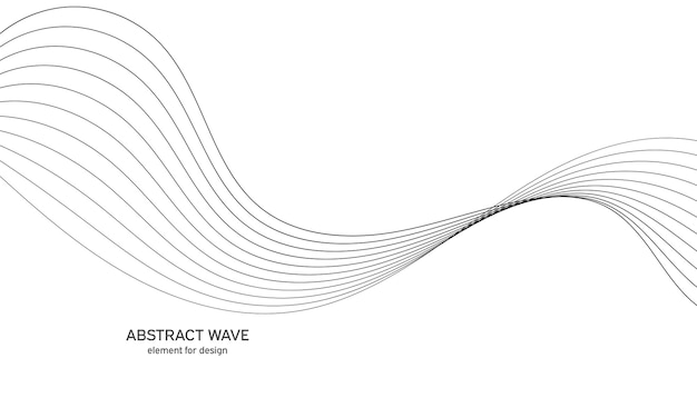 Vector curved wavy line stripe.