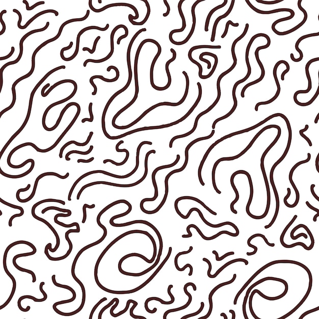 Vector curved and wavy lines abstract seamless pattern