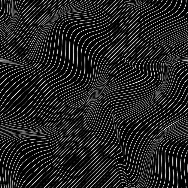 Curved white lines on black background, abstract pattern