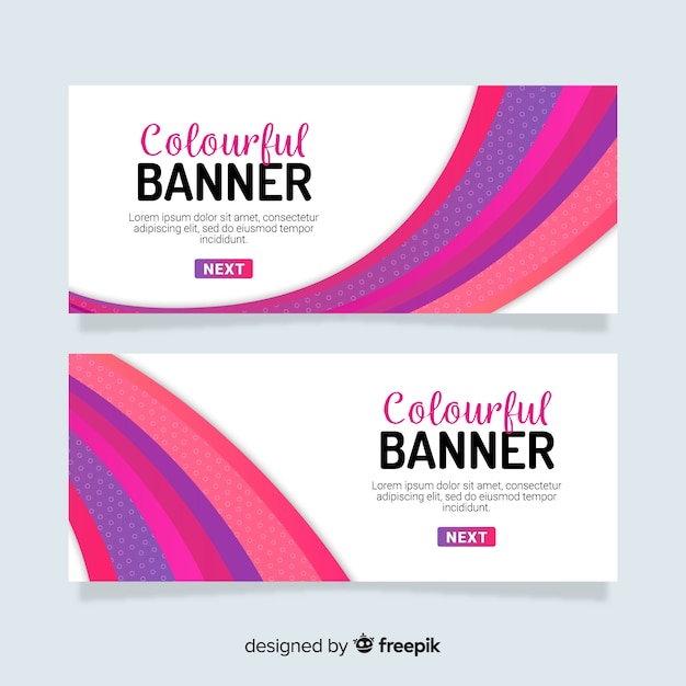 Vector curves banner template