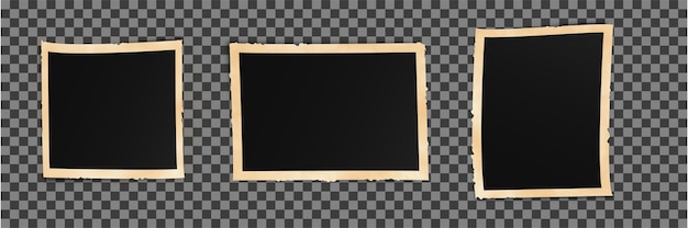 Curves photo frames isolated black squares and rectangles