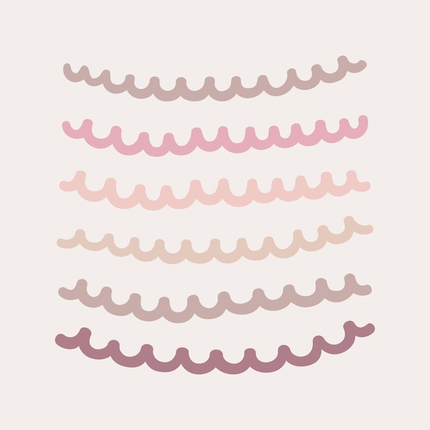 Vector curvy wavy lines