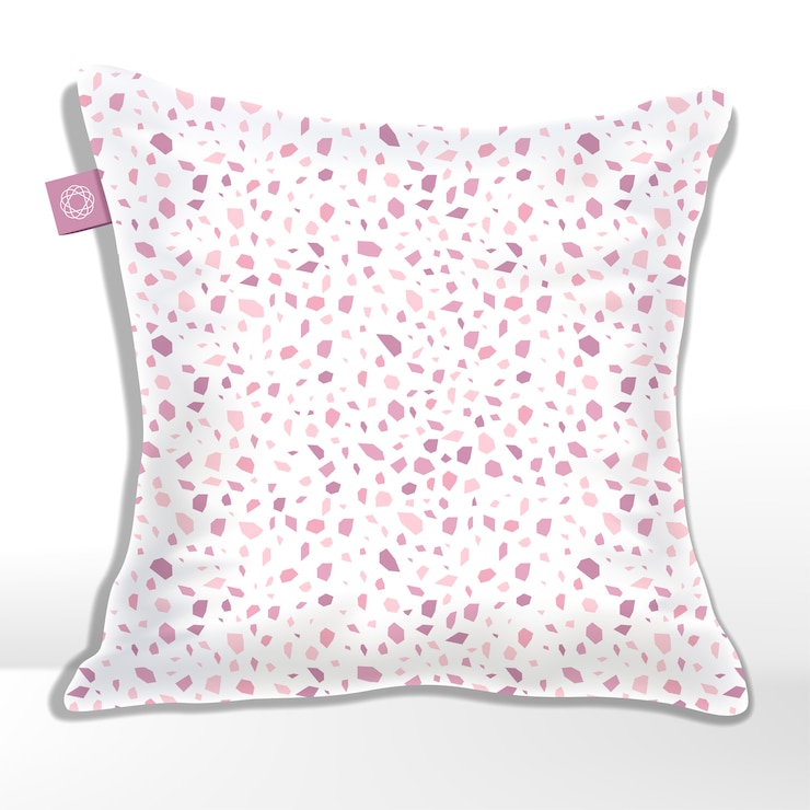 Vector  cushion or pillow with terrazzo, rock, granite or stone pattern printed