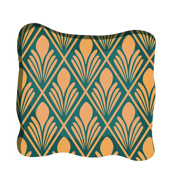 Cushion with art nouveau pattern Vector isolated illustration