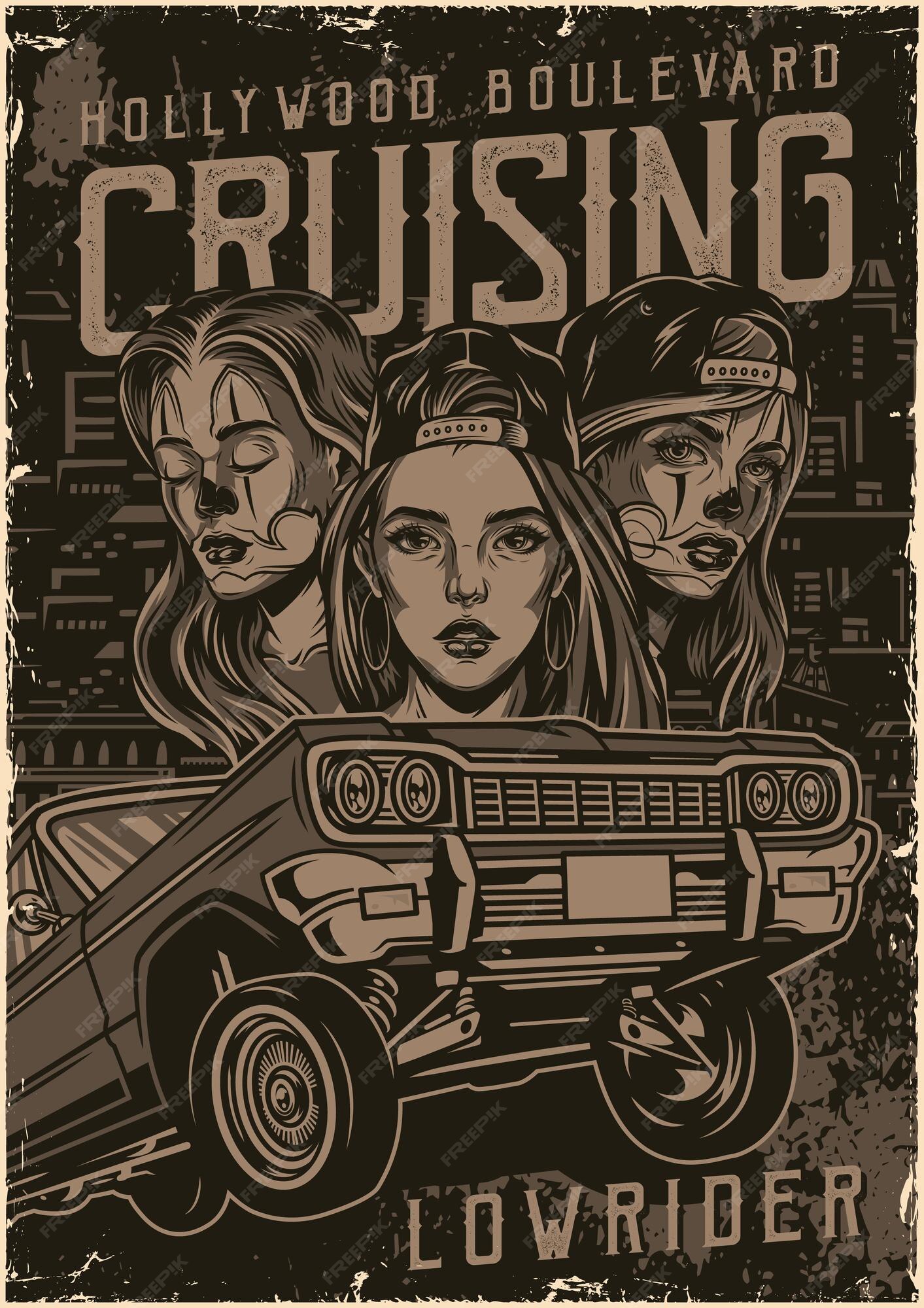 Premium Vector Custom American Cars Vintage Poster premium-vector-custom-american-cars-vintage-poster