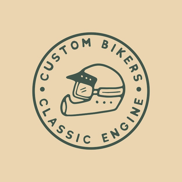 Custom bike helmet vintage logo