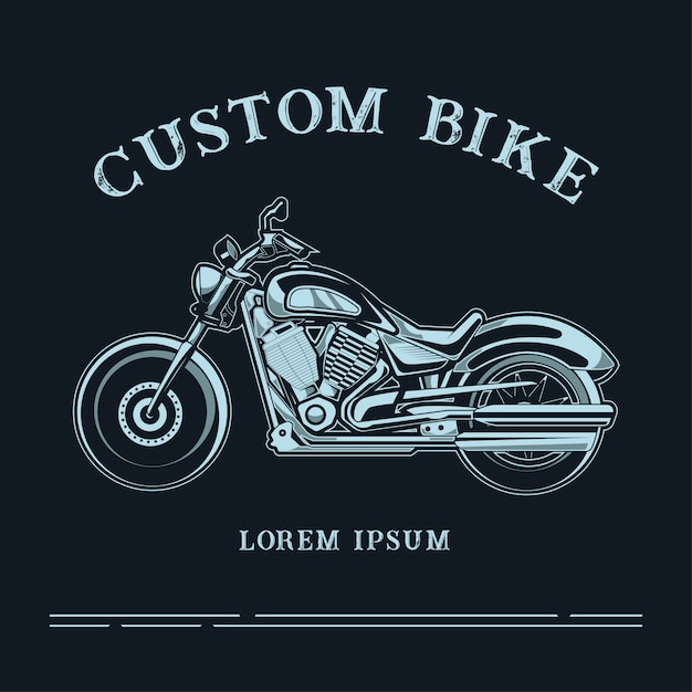 Custom bike logo illustration with text