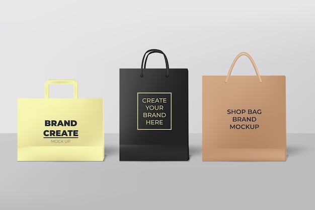 Vector custom branded shop bag paper