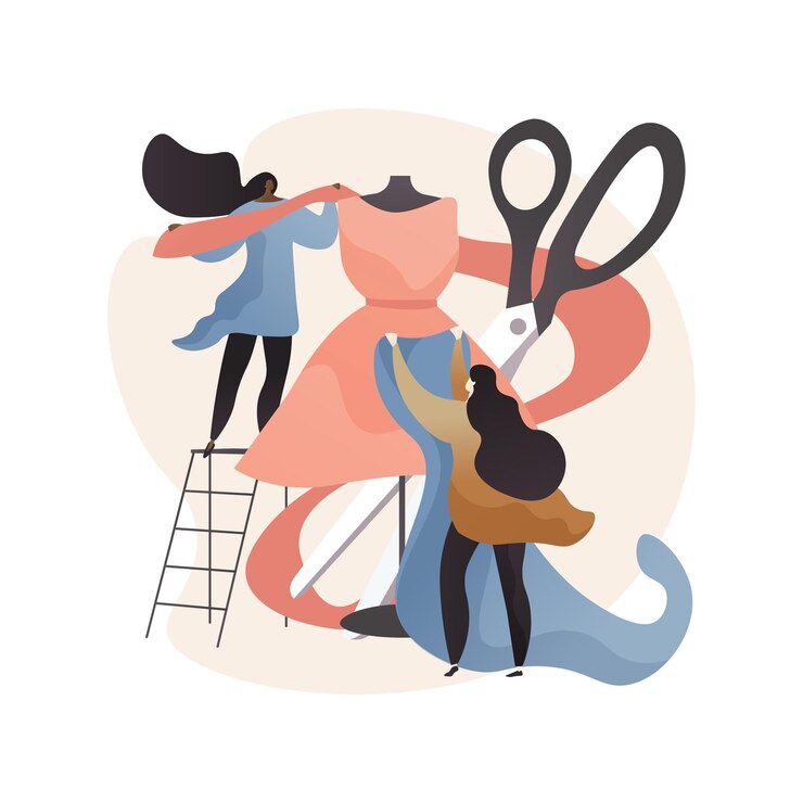 Vector custom clothing and accessories abstract concept illustration