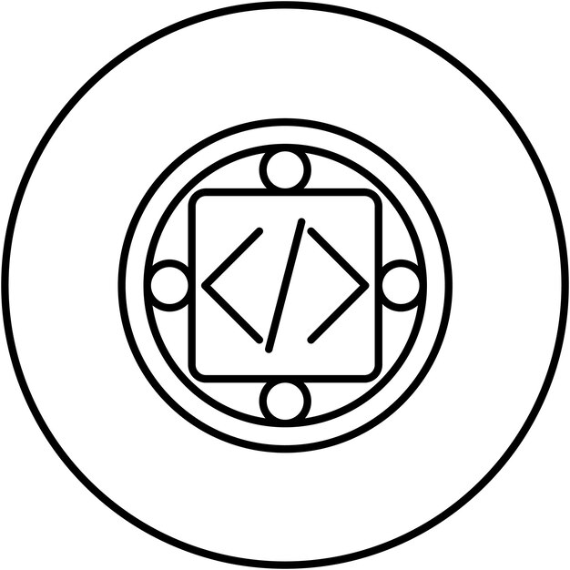 custom code implementation icon vector image can be used for project management