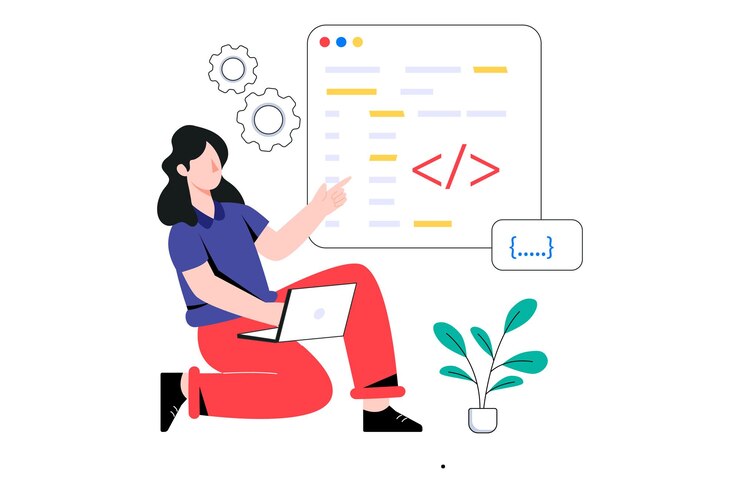 Vector custom coding flat style design vector illustration. stock illustration