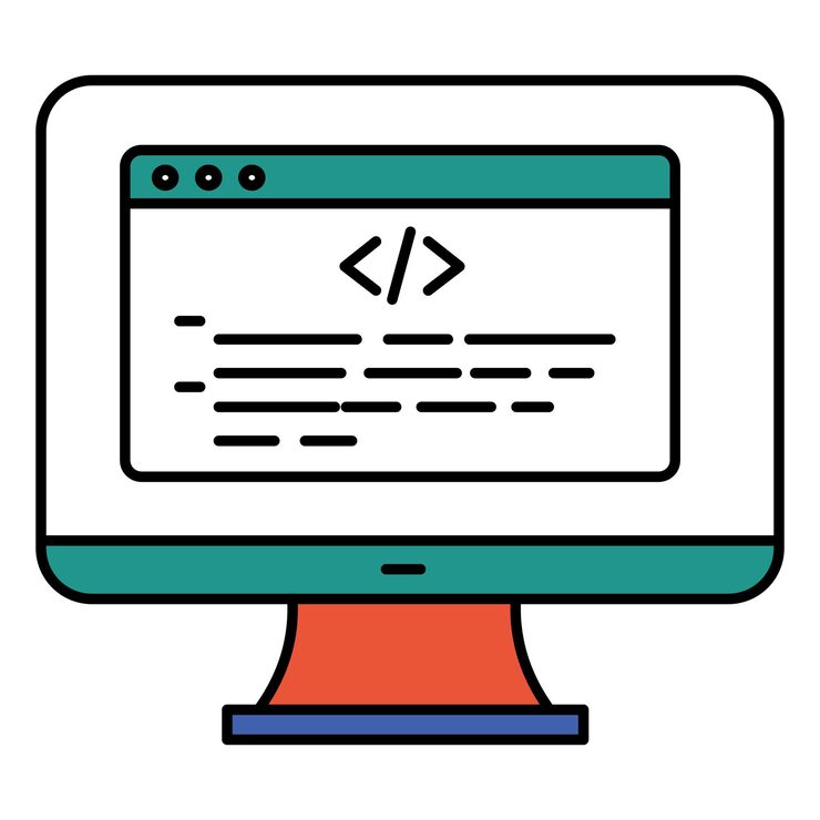 Vector custom coding vector icon depicting personalized code programming techniques and digital solutions