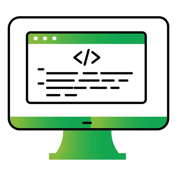 Vector custom coding vector icon representing software development programming and code customization