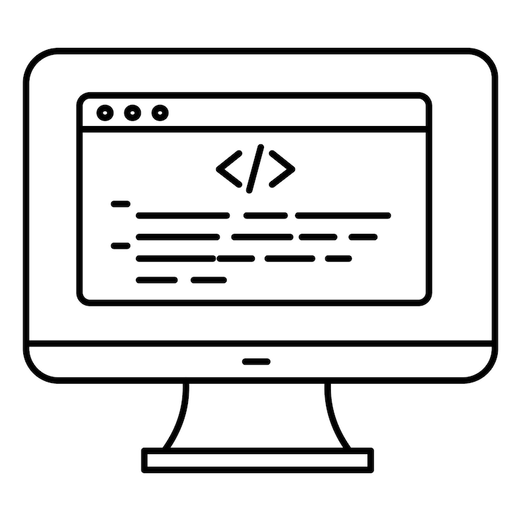 Vector 用於網頁開發代碼定制和軟件解決方案的自訂編碼向量圖標