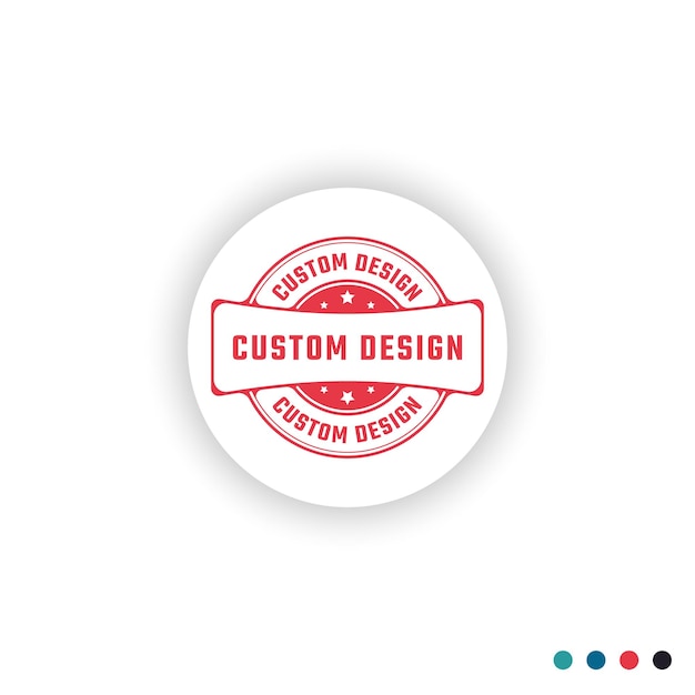 custom design sticker sign or stamp round label on white background