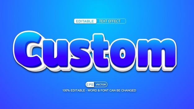 Custom Editable Text Effect Vector 3d style