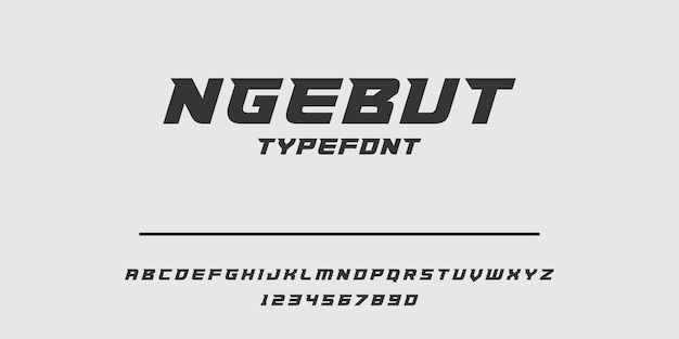 Custom font for automotive logo the name is NGEBUT typefont font alphabet