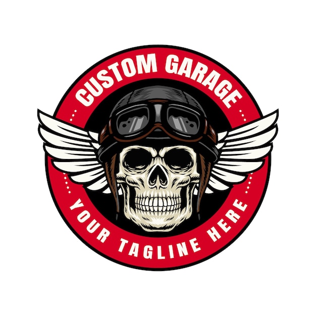 Custom garage racing bike logo illustration vector design