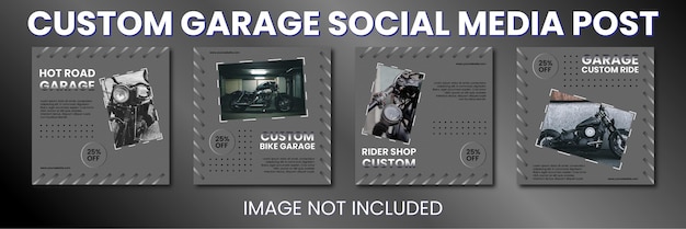 Vector custom garage social media post