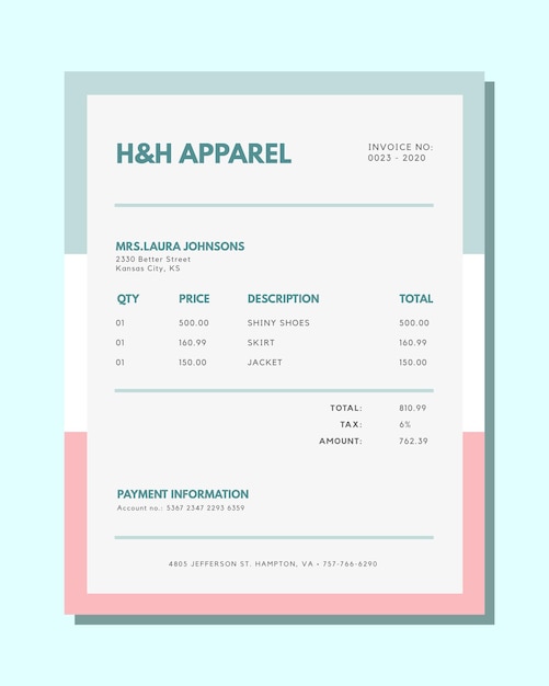 Custom Invoice Design