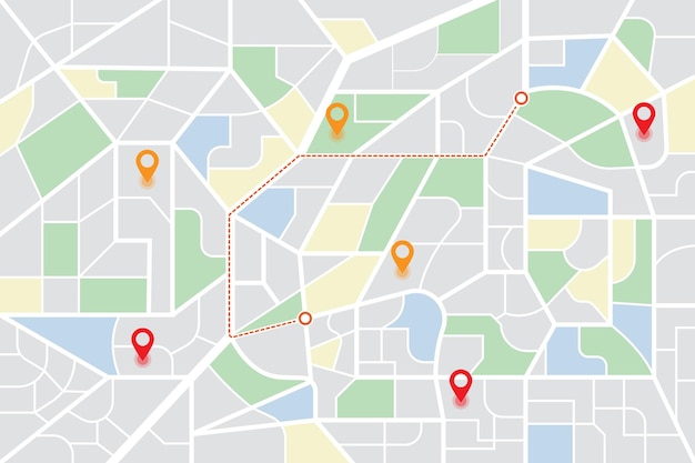 Vector custom location map interface for web and mobile app