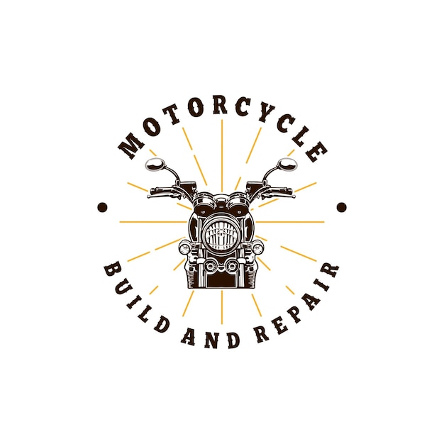 Custom motorcycle label in vintage style with dark background isolated vector logo design template