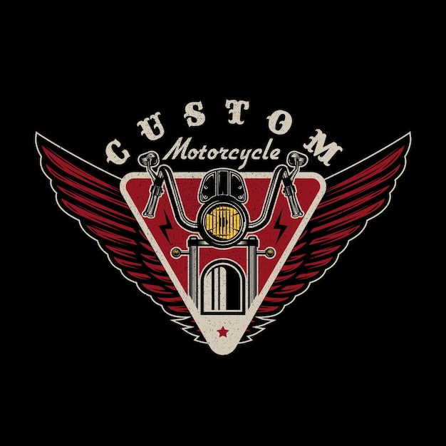 Vector custom motorcycle vintage badge emblem