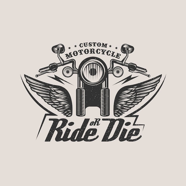 custom motorcycle vintage badge emblem