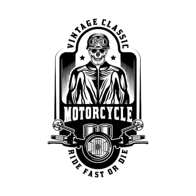 Vector custom motorcycle vintage badge emblem