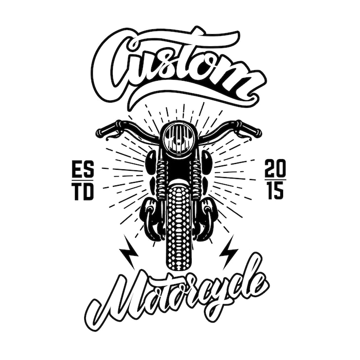 Vector custom motorcycles. emblem template with motor bike.