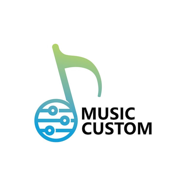 Индивидуальный дизайн шаблона музыкального логотипа
