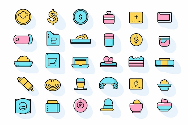 Vector custom offer icons set outline vector free heart online pay