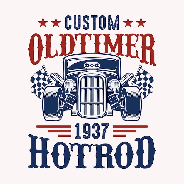 Custom oldtimer 1937 hotrod - Hot Rod t-shirt ontwerp vector