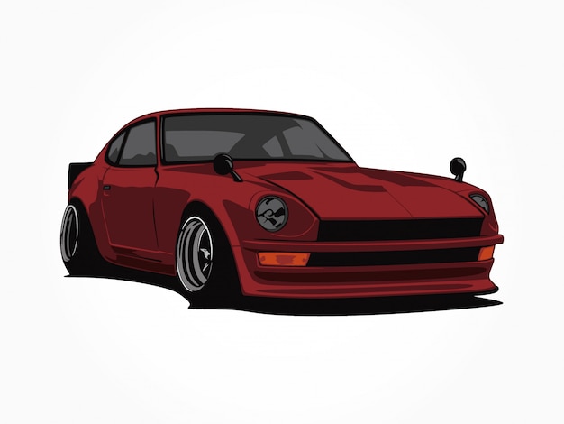 custom red car  illustration