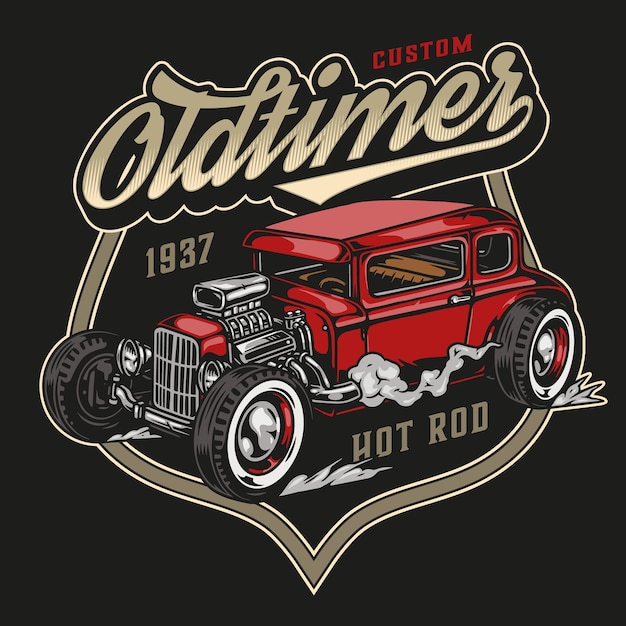 Vector custom retro car vintage label