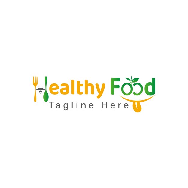 Custom vector healthy food lettering logo