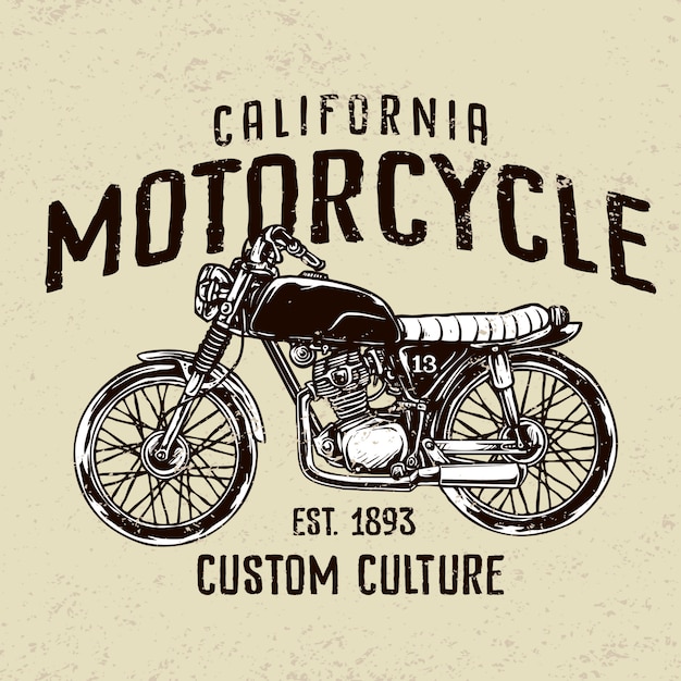 Vector custom vintage motorcycle garage